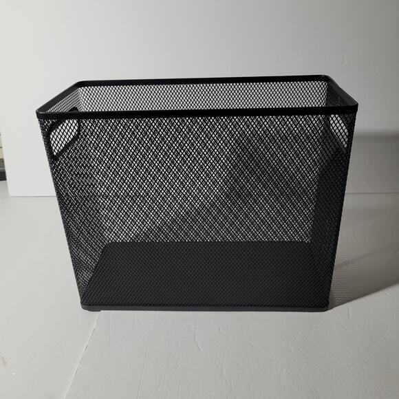 unbranded Other - Black Metal Mesh Storage Basket with Handles - 10x12x6